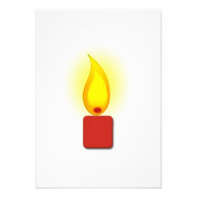 Burning Red Candle Personalized Invite