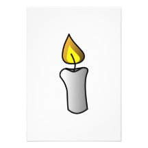 Burning White Candle Custom Invites
