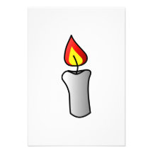 Burning White Candle Personalized Invitation