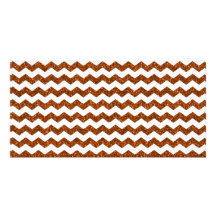 Burnt orange glitter chevrons custom photo card