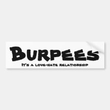 Burpees Liebe-/Hass-Verhältnis Auto Aufkleber