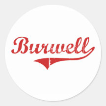 Burwell Nebraska klassischer Entwurf Runde Aufkleber