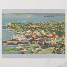 Businear Bezirk und Waterboat Sandusky, Ohio, V Flyerbedruckung
