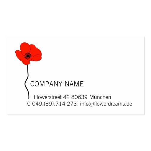 Business Card *Poppy* Visitenkarte