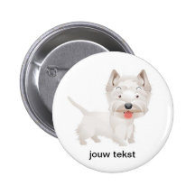 button met schattig hondje