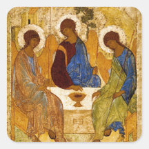 Byzantinische Engel an einem Tisch Aufkleber