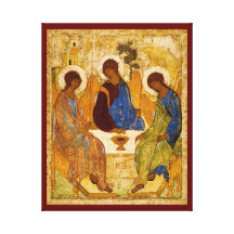 Byzantinische Engel an einem Tisch Galerie Gefaltete Leinwand