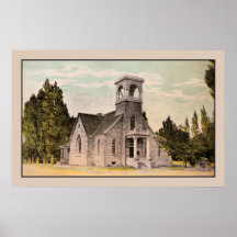 c1900 Vintage Methodistenkirche Carson City Nevada Plakatdruck