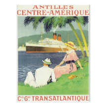 C.G. Transatlantique Antillen Vintag Postkarte