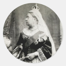 C., Königin 1880 Victoria von England Runde Sticker