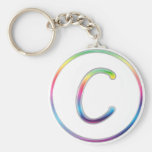 C-Monogramm-Regenbogen Keychain Schlüsselanhänger