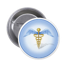 Caduceus Button