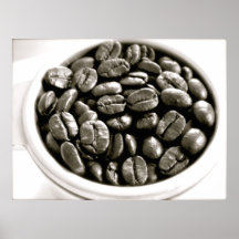 Café-Reihe - Bohnen im Filter-Plakat