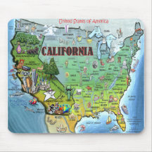 California USA Map Mousepads