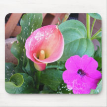 Calla Lilly und Petunie Mousepad