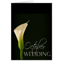 Callalilie Hochzeit des Singles elegante für Oktob Grußkarte