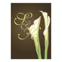 Callalilien auf Kaffeehochzeit Einladungen