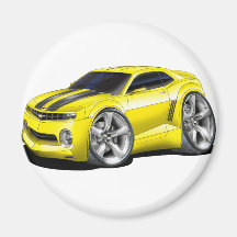 Camaro Gelb-Schwarzes Auto 2010-11 Kühlschrankmagnet