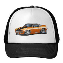 Camaro Orange-Schwarzes Spitzenauto 1969 Kultcaps