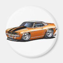 Camaro Orange-Schwarzes Spitzenauto 1969 Magnete
