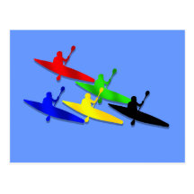 Canoeing Kyaking Kanu kyak Wassersport Postkarten