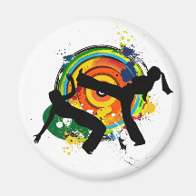capoeira Silhouette Kühlschrankmagnet