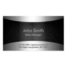 Carbon Black Sales Manager Business Card