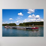 cargo ship on rhine river plakate