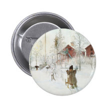 Carl Larsson - Vorgarten und das Wäsche-Haus Buttons