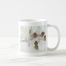 Carl Larsson - Vorgarten und das Wäsche-Haus Kaffee Tassen