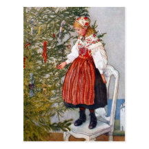 Carl Larsson-Weihnachtsbaum-Postkarten-Postkarte