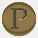 Carmel P Monogramm Runde Sticker