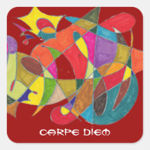 Carpe Diem Quadrataufkleber