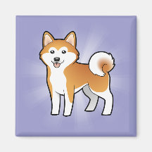 Cartoon Akita Inu/Shiba Inu Kühlschrankmagnet