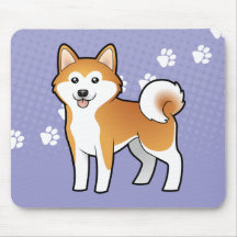 Cartoon Akita Inu/Shiba Inu Mousepads