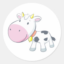 Cartoon-Baby-Kuh Runde Sticker