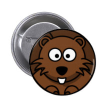 Cartoon-Biber-Gesicht Button