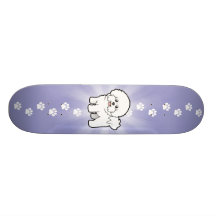 Cartoon Bichon Frise Personalisiertes Skateboarddeck