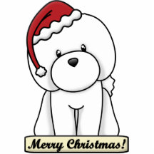 Cartoon Bichon Frise Weihnachtsverzierung Foto Skulptur