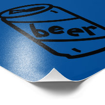 Cartoon-Bier-Dose - irgendwelche Team-Farben Photographischer Druck