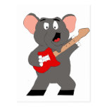Cartoon-Elefant mit Gitarre Postkarte