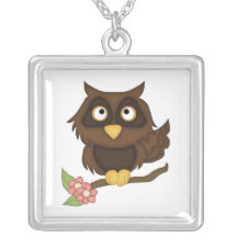 Cartoon-Eule (Braun) Personalisierter Schmuck