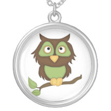 Cartoon-Eule (Grün) Selbst Gestalteter Schmuck