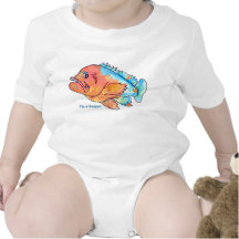 Cartoon-Fisch-Barsch-lustiges Säuglings-Baby Shirt