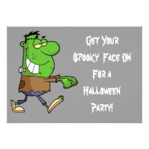 Cartoon Frankenstein Halloween Kostüm-Party Personalisierte Ankündigungskarte
