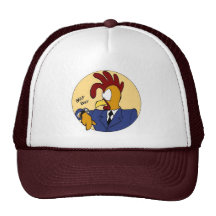 Cartoon-Hahn-Hut Baseball Mützen