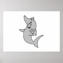 Cartoon-Haifisch Poster