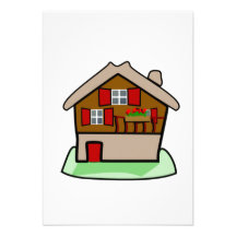 Cartoon-Haus Einladungskarte