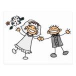 Cartoon-Hochzeit Postkarte