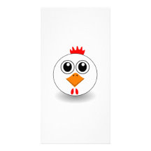 Cartoon-Huhn-Gesicht Photokartenvorlagen